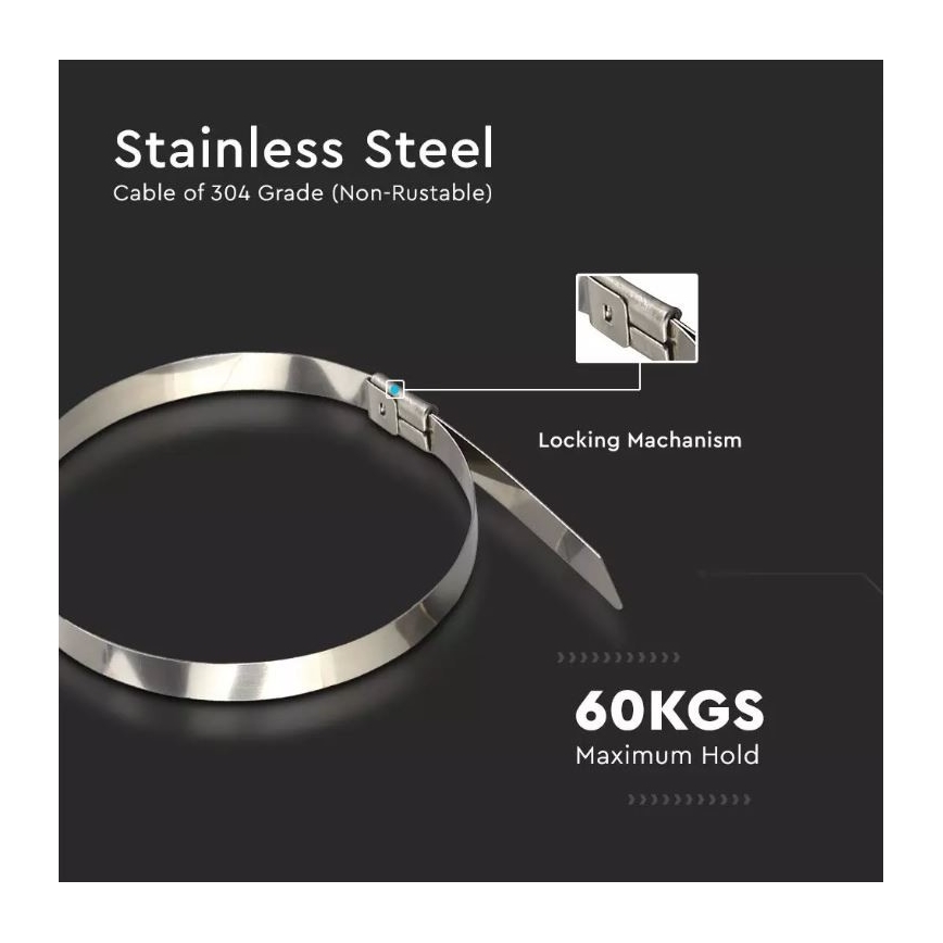 Ατσάλινα Δεματικά καλωδίων  4,6x250mm 100τμχ ατσάλι