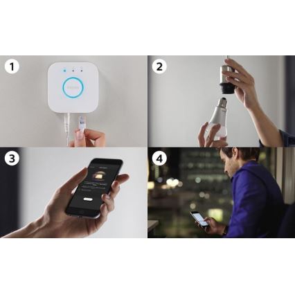 Σετ εκκίνησης Philips Hue White 3xE27/9W 2700K + Hue Bridge και διακόπτης ρύθμισης φωτεινότητας