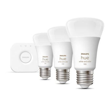 Σετ εκκίνησης Philips Hue WHITE AND COLOR AMBIANCE 3xE27/9W/230V 2000-6500K + Hue bridge