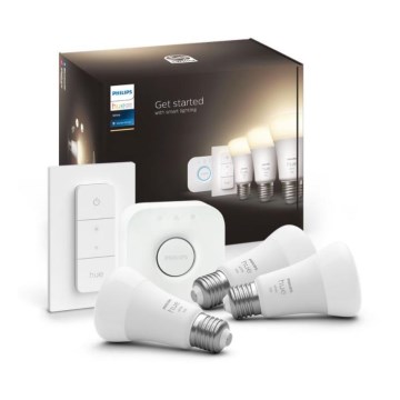 Βασικό σετ Philips Hue WHITE 3xE27/9,5W 2700K + Hue Bridge και διακόπτης ρύθμισης φωτεινότητας
