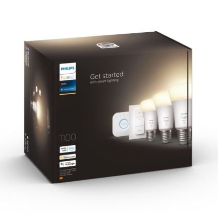 Βασικό σετ Philips Hue WHITE 3xE27/9,5W 2700K + Hue Bridge και διακόπτης ρύθμισης φωτεινότητας
