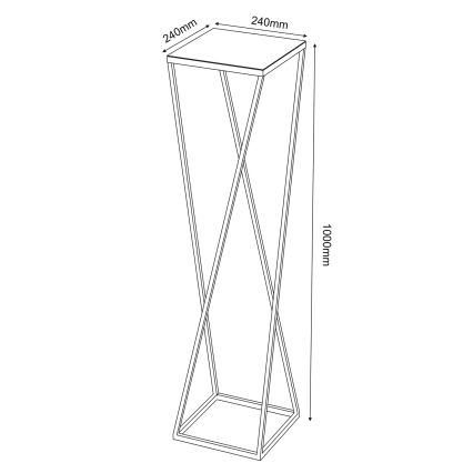 Βάση για λουλούδια 100x24 εκ. μαύρη