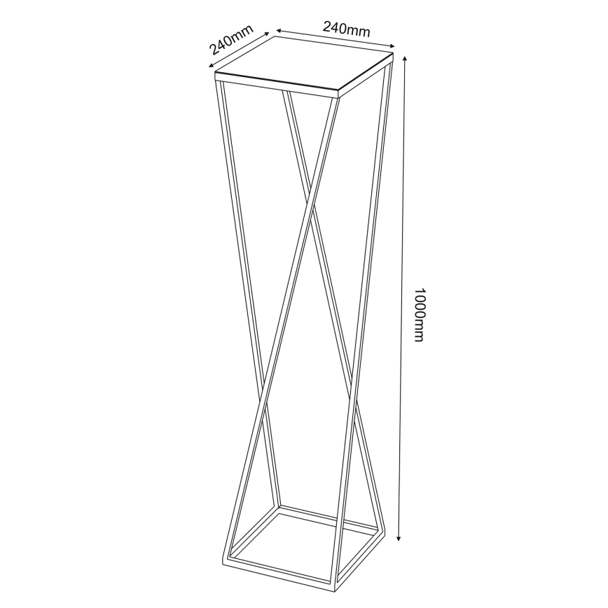 Βάση για λουλούδια 100x24 εκ. μαύρη