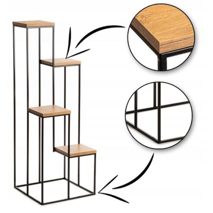 Βάση για λουλούδια 110x40 εκ. μαύρο/καφέ