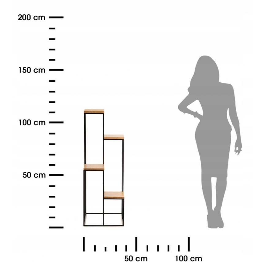 Βάση για λουλούδια 110x40 εκ. μαύρο/καφέ
