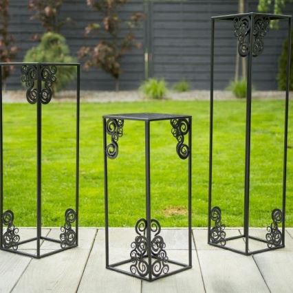 Βάση για λουλούδια 80x24 εκ. μαύρη