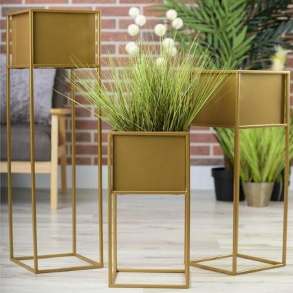 Βάση για λουλούδια 90x24 εκ. σε χρυσό χρώμα