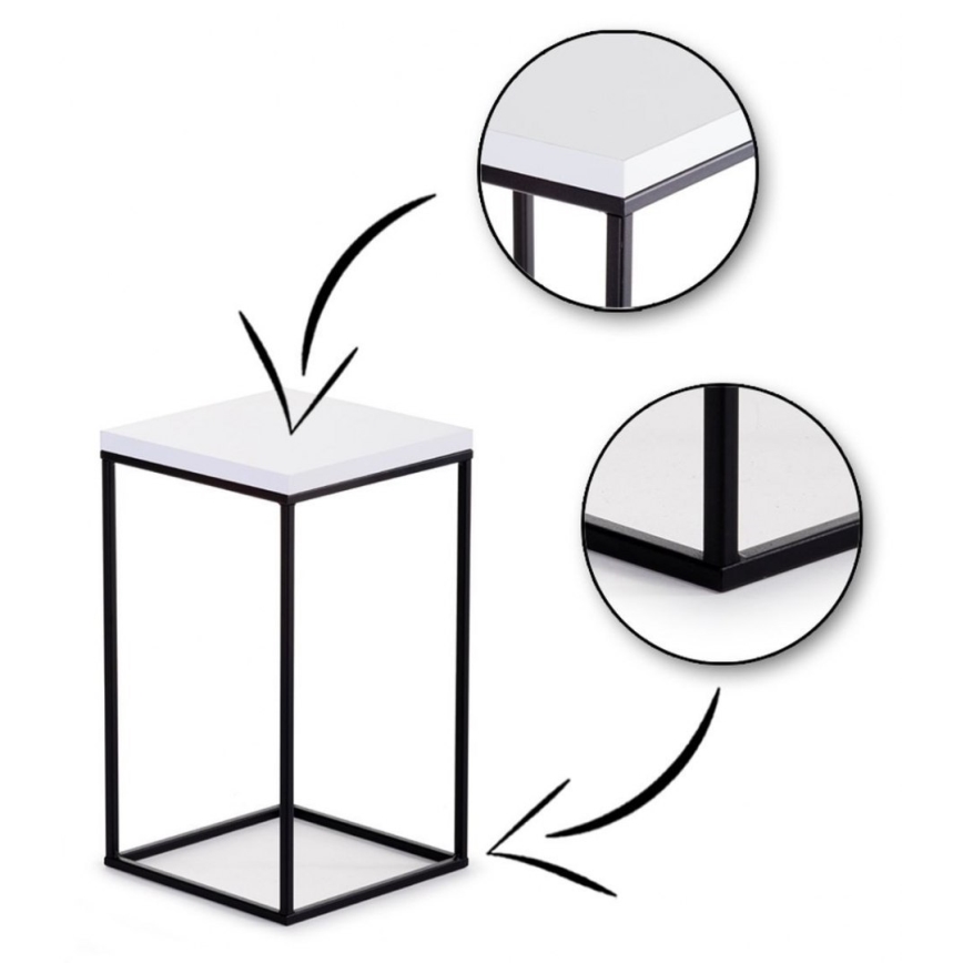 Βάση για λουλούδια BASICLOFT 40x24 λευκό/μαύρο