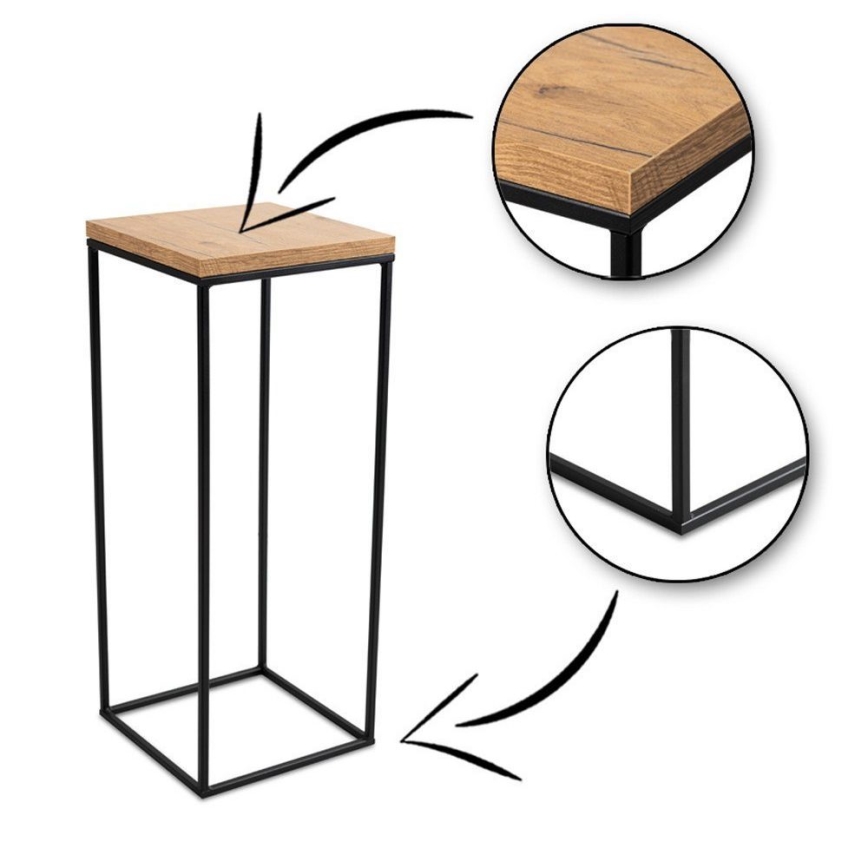 Βάση για λουλούδια BASICLOFT 60x24 μαύρο/καφέ