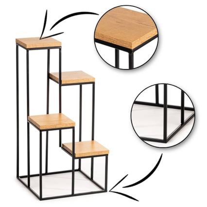 Βάση για λουλούδια KASKADA 70x34 μαύρο/καφέ