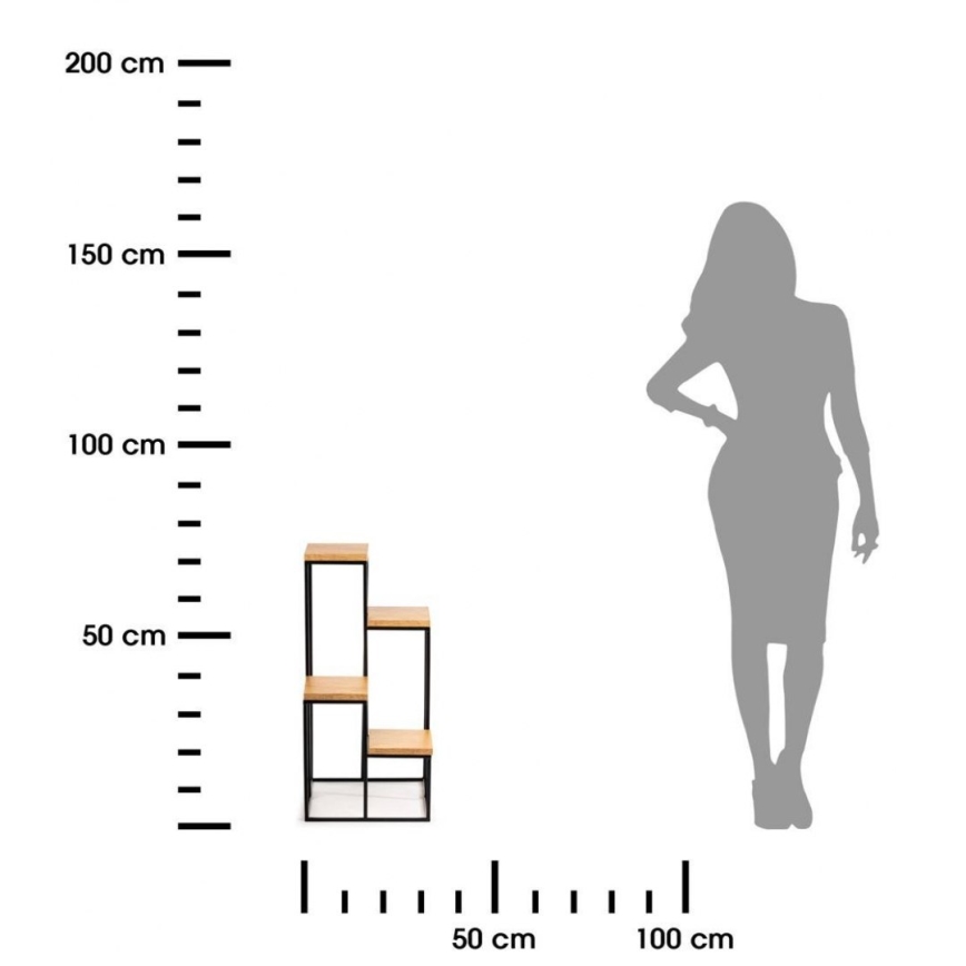 Βάση για λουλούδια KASKADA 70x34 μαύρο/καφέ