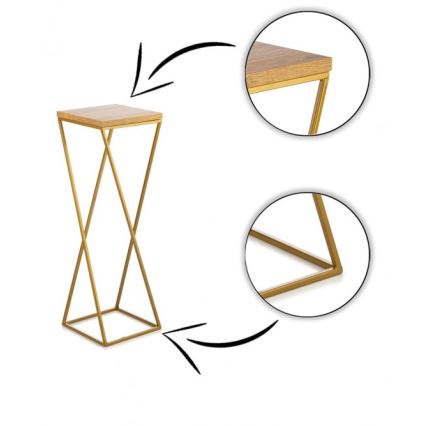 Βάση για λουλούδια LOFT 70x24 εκ. χρυσή/καφέ