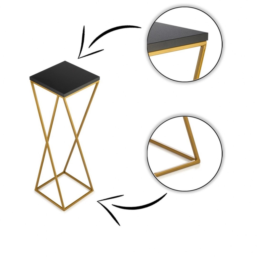 Βάση για λουλούδια LOFT 70x24 εκ. χρυσή/μαύρη