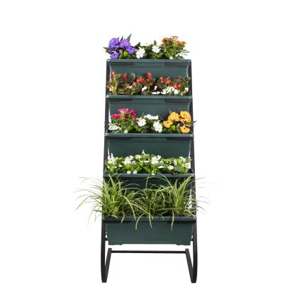 Βάση για γλάστρες λουλουδιών 130x56 cm μαύρο/πράσινο