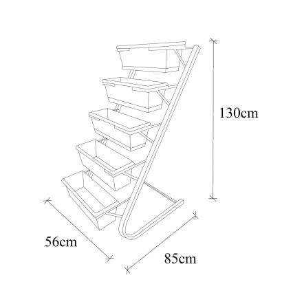 Βάση για γλάστρες λουλουδιών 130x56 cm μαύρο/πράσινο