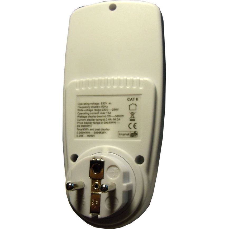 Βατόμετρο και μετρητής κατανάλωσης ηλεκτρικής ενέργειας 3600W/230V