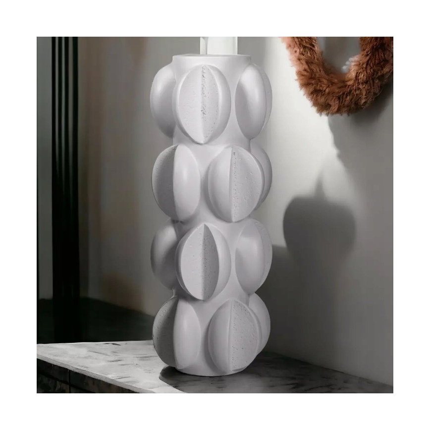 Βάζο 37x19 cm από ρητίνη, ματ λευκό