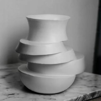 Βάζο 38x33x36 εκ. ρητίνη/λευκό