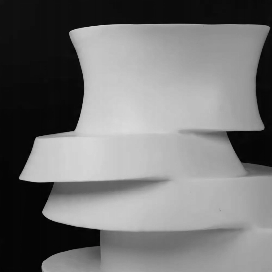 Βάζο 38x33x36 εκ. ρητίνη/λευκό