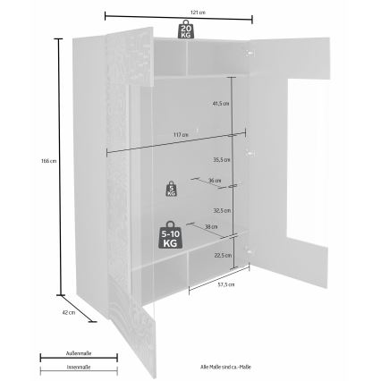 Βιτρίνα ARIA Sonoma δρυς