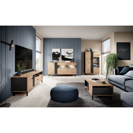 Βιτρίνα BADIA δρυς/ανθρακί