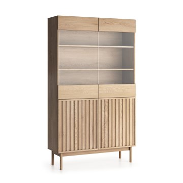 Βιτρίνα KIOTO 106x183x37 cm δρυς Cremona/γυαλί