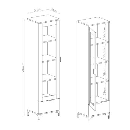 Βιτρίνα LORA σε απόχρωση artisan δρυς