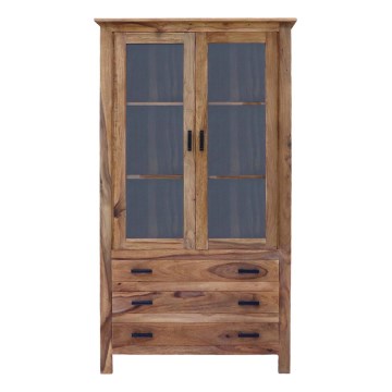 Βιτρίνα σαλονιού RAMI 180x100 cm μασίφ ξύλο/παλίσανδρος