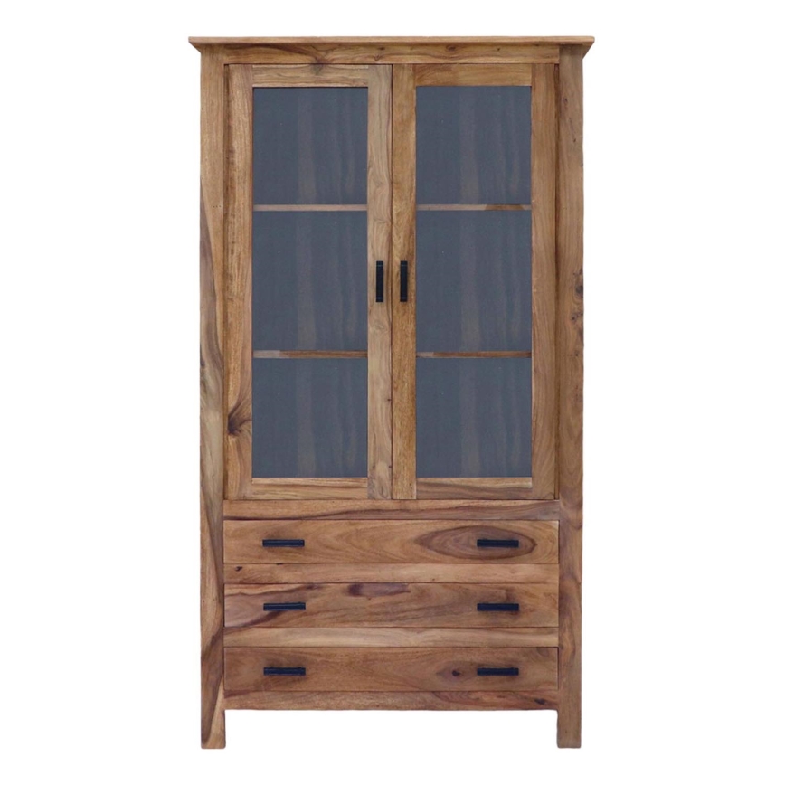 Βιτρίνα σαλονιού RAMI 180x100 cm μασίφ ξύλο/παλίσανδρος