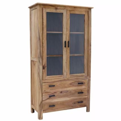 Βιτρίνα σαλονιού RAMI 180x100 cm μασίφ ξύλο/παλίσανδρος