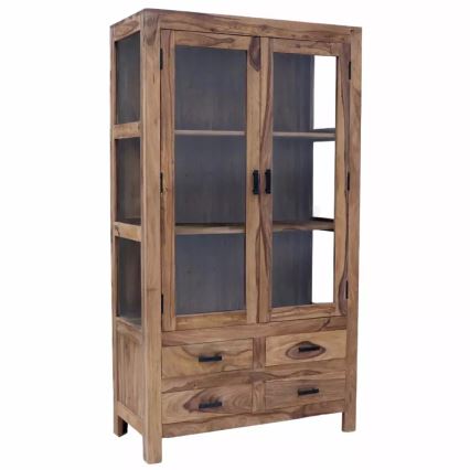 Βιτρίνα σαλονιού RAMI 180x100 cm μασίφ ξύλο/παλίσανδρος