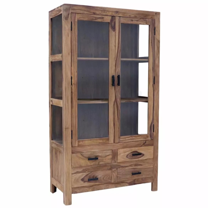 Βιτρίνα σαλονιού RAMI 180x100 cm μασίφ ξύλο/παλίσανδρος