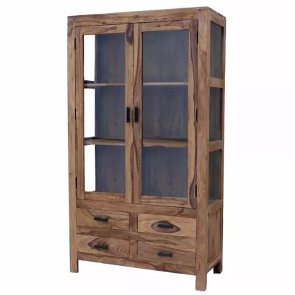 Βιτρίνα σαλονιού RAMI 180x100 cm μασίφ ξύλο/παλίσανδρος