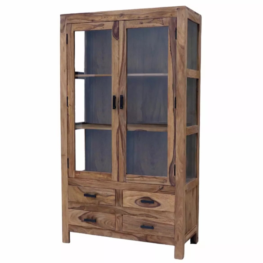 Βιτρίνα σαλονιού RAMI 180x100 cm μασίφ ξύλο/παλίσανδρος