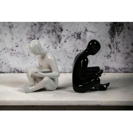 Βιβλιοστάτης 17,5x13x14 cm μαύρο/λευκό