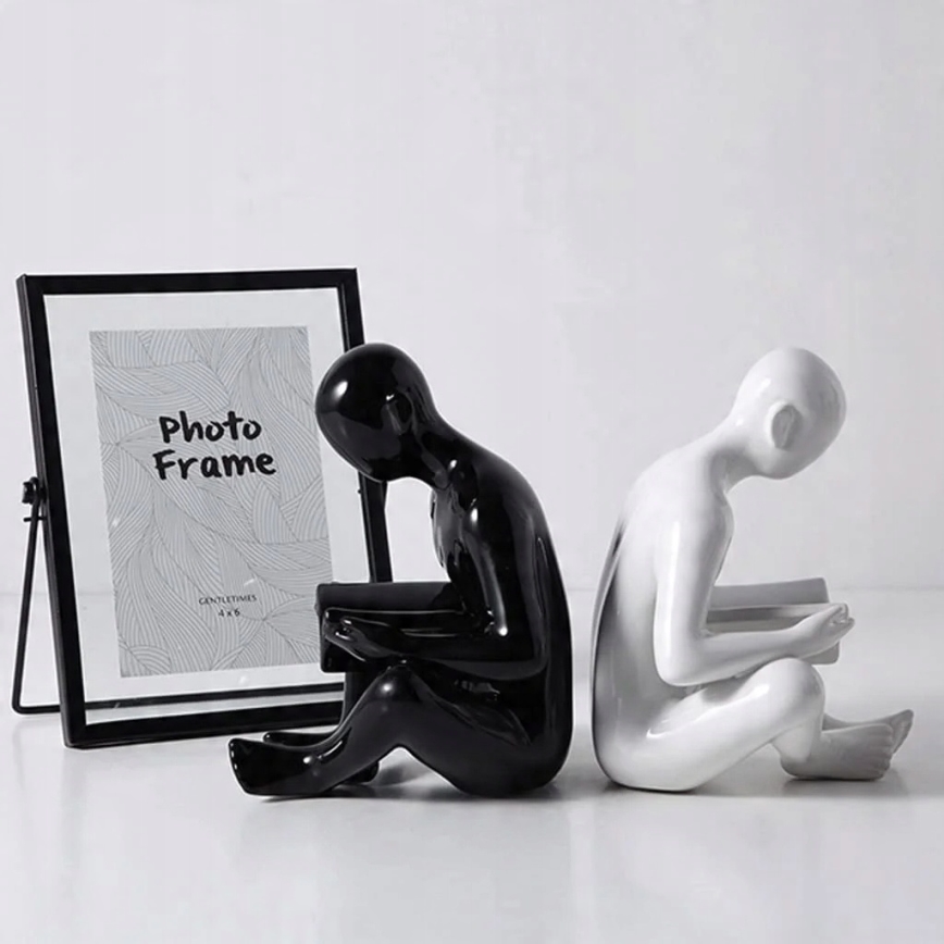 Βιβλιοστάτης 17,5x13x14 cm μαύρο/λευκό