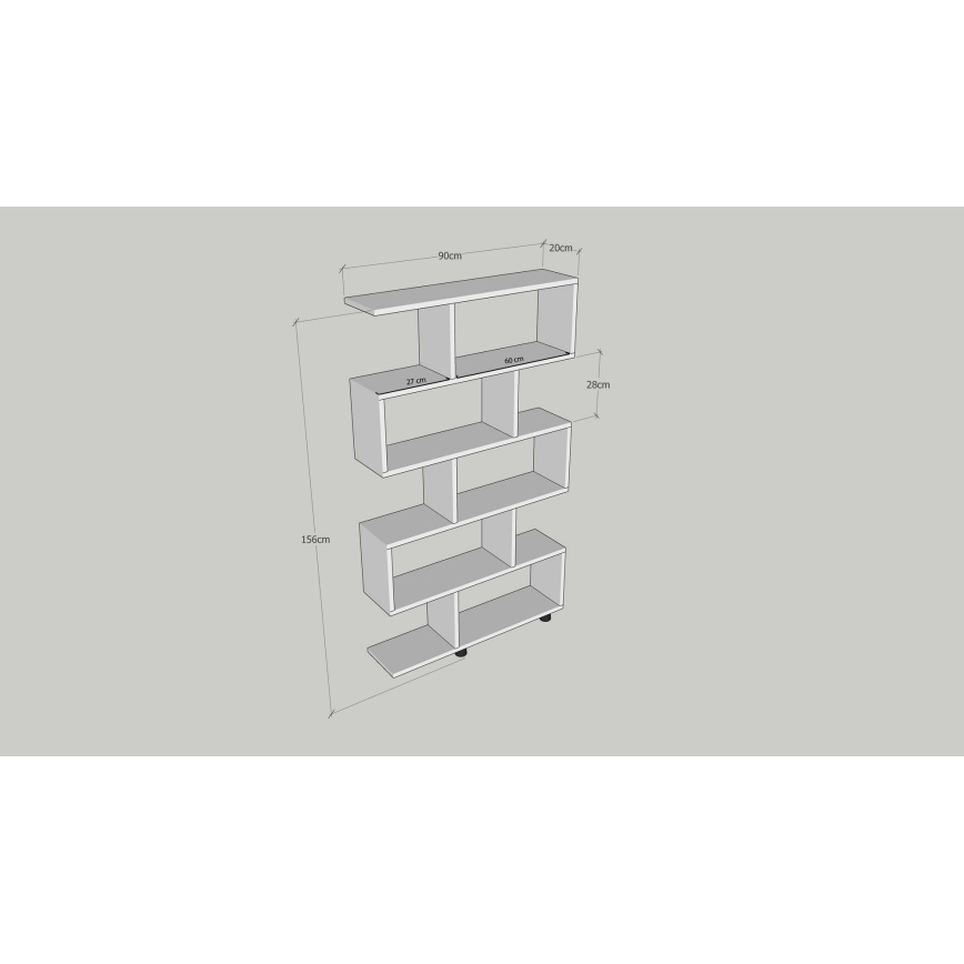 Βιβλιοθήκη ELIF 156x90 cm καφέ