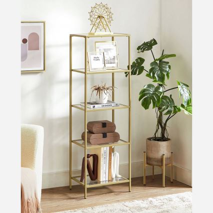 Βιβλιοθήκη GLASY 40x125x30 cm χρυσή