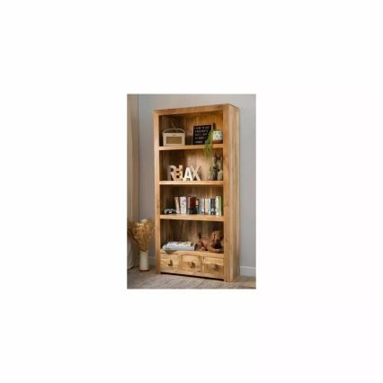 Βιβλιοθήκη HINA 180x90 cm μασίφ ξύλο/μάνγκο