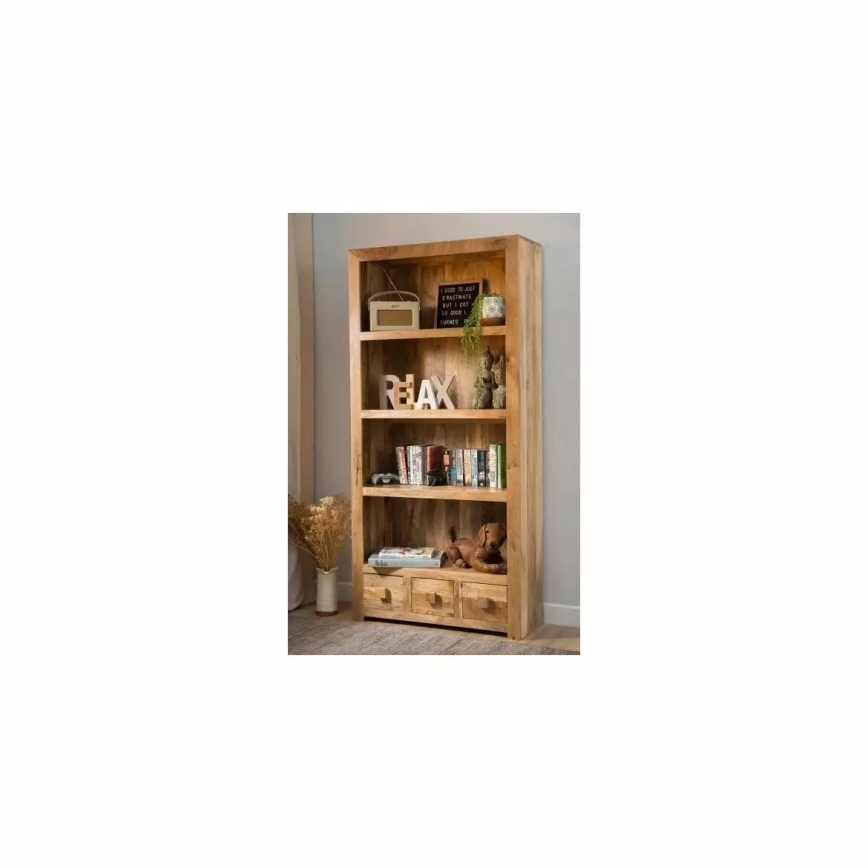 Βιβλιοθήκη HINA 180x90 cm μασίφ ξύλο/μάνγκο