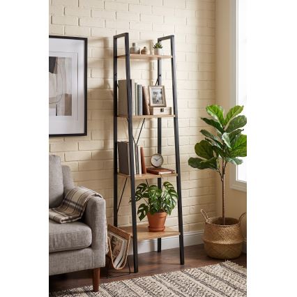 Βιβλιοθήκη NARVIK 148x34 cm μαύρη/Sonoma δρυς