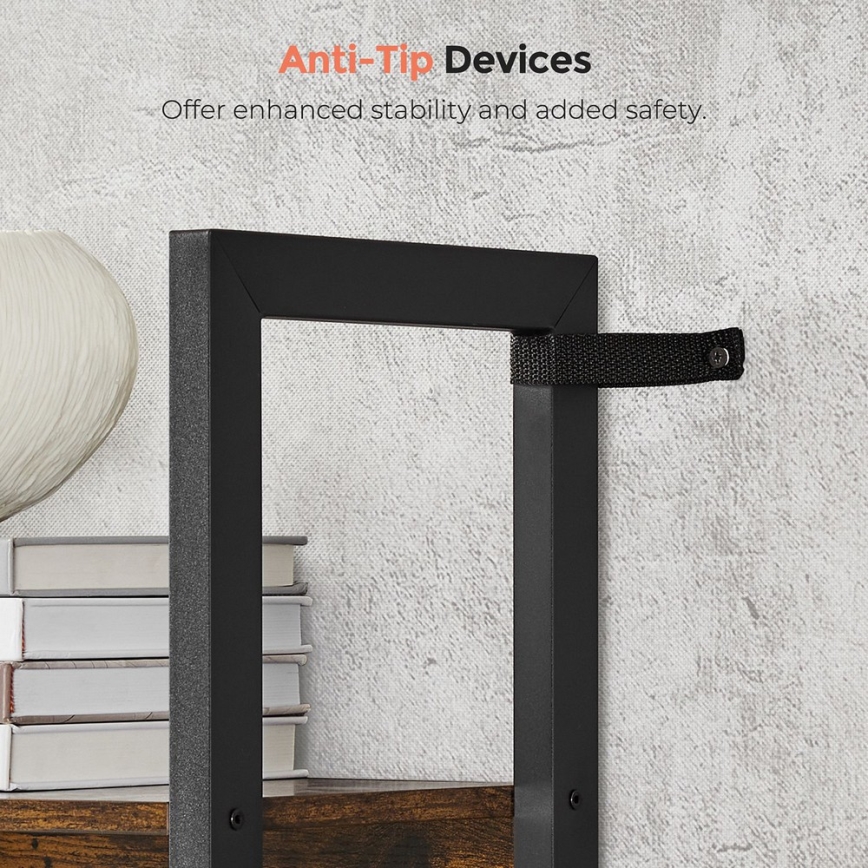 Βιβλιοθήκη NAVARO καφέ/μαύρη