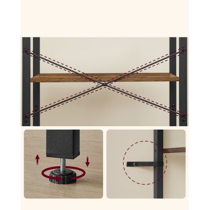 Βιβλιοθήκη NAVARO καφέ/μαύρη