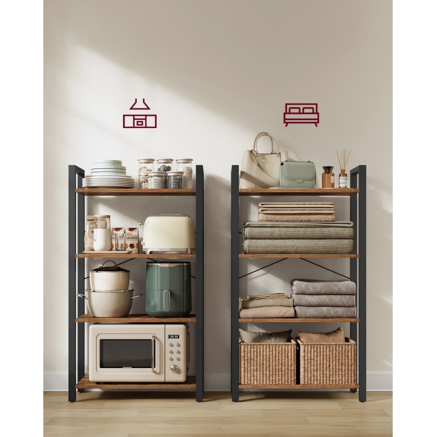 Βιβλιοθήκη NAVARO καφέ/μαύρη