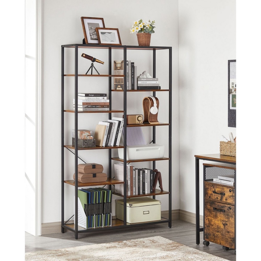 Βιβλιοθήκη NAVARO καφέ/μαύρη