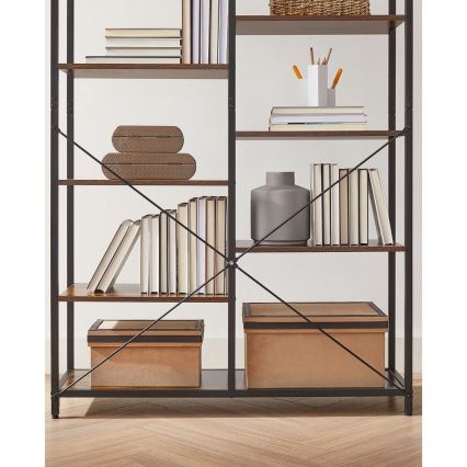 Βιβλιοθήκη NAVARO καφέ/μαύρη