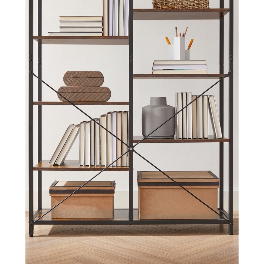 Βιβλιοθήκη NAVARO καφέ/μαύρη