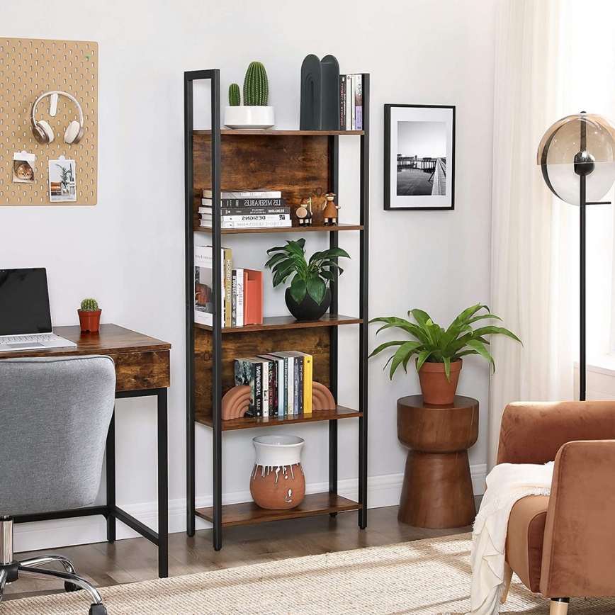 Βιβλιοθήκη NAVARO καφέ/μαύρη