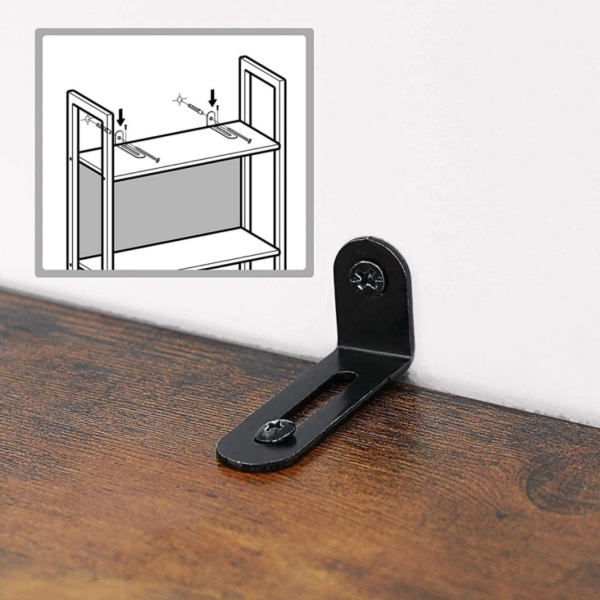 Βιβλιοθήκη NAVARO καφέ/μαύρη