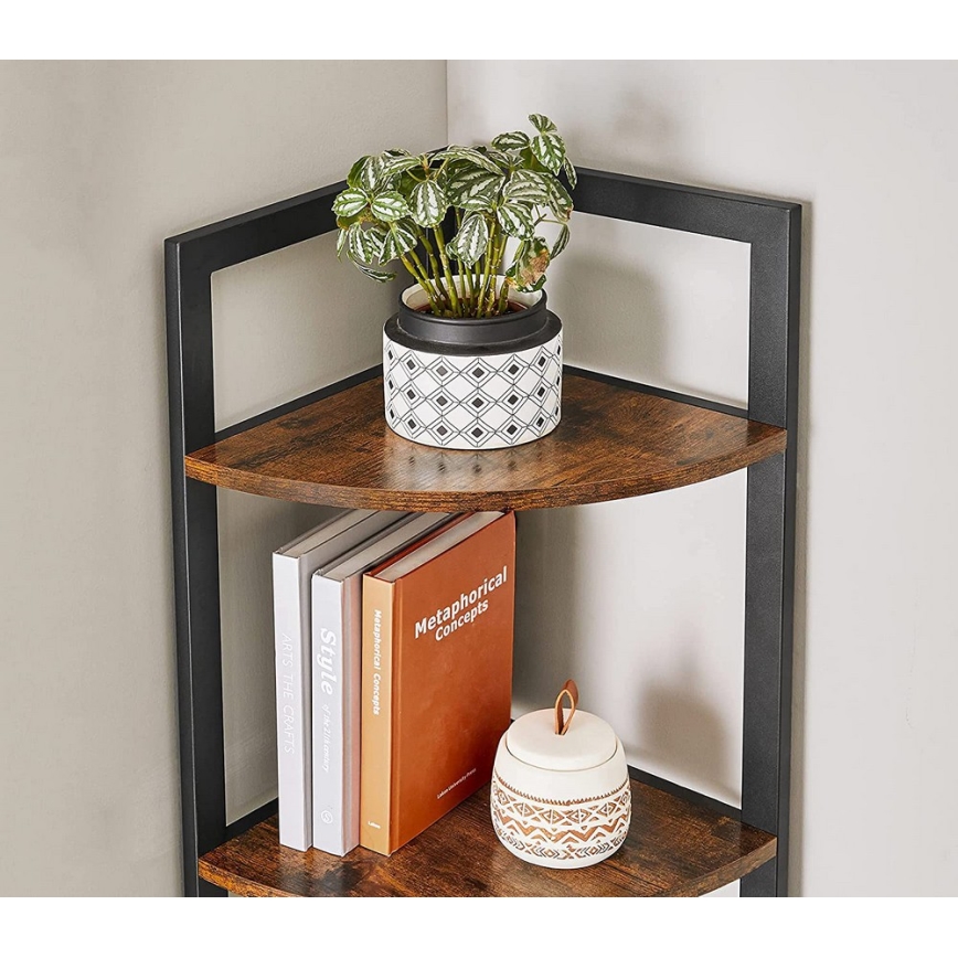 Βιβλιοθήκη NAVARO καφέ/μαύρη